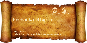 Prohaska Hippia névjegykártya